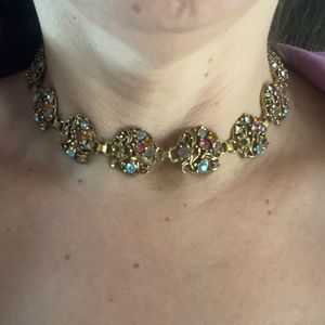 Vintage rhinestone choker necklace
